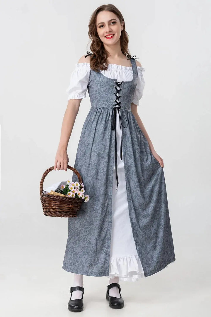 Mittelalterliches Kleid mit Königlichem Design für Frauen Mivona