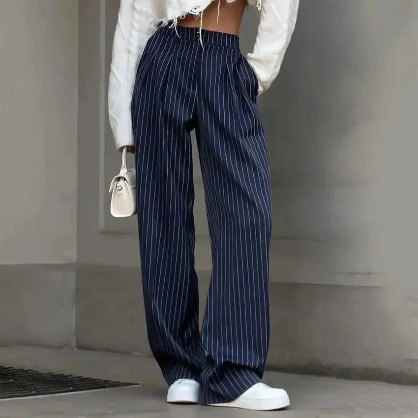 Hoch taillierte Streifenhose mit modernem Chic für Damen Mivona