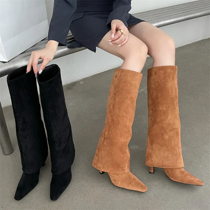 Weiche Samt-Langstiefel Für Frauen Mivona