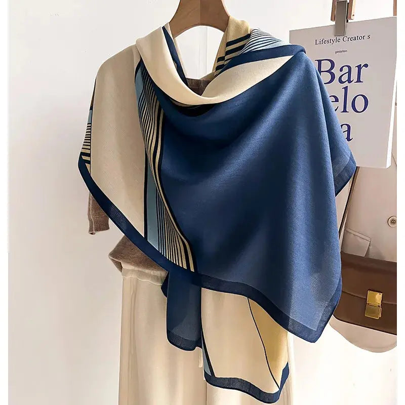 Luxuriöser Woll-Baumwoll-Schal mit elegantem Stil für Damen Mivona