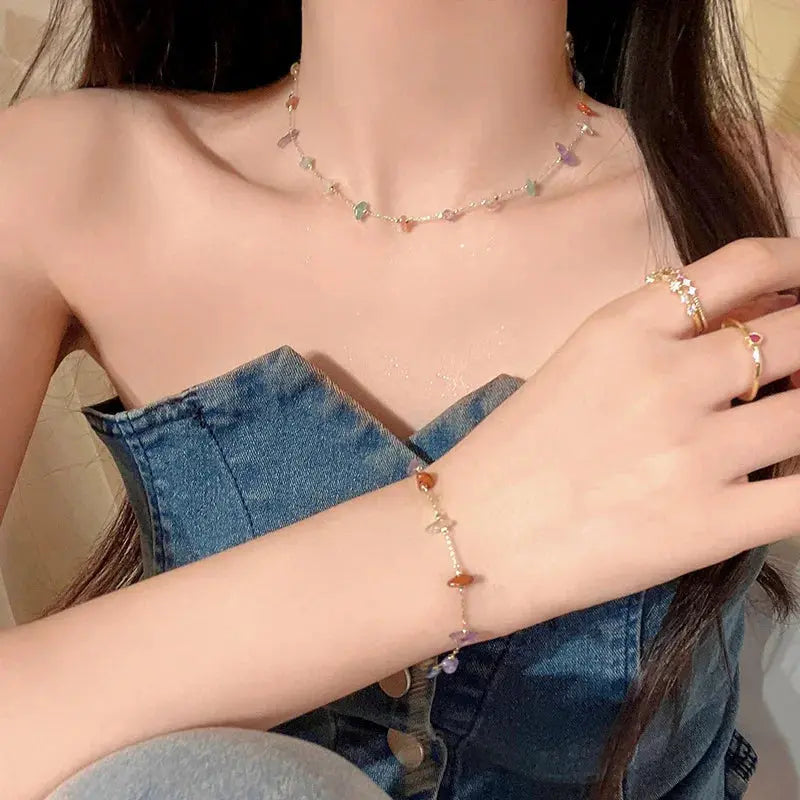 Elegante Natürliche Edelstein-Halskette Für Frauen Mivona