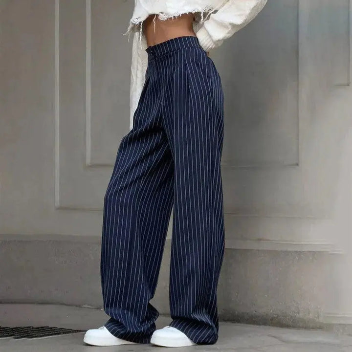 Hoch taillierte Streifenhose mit modernem Chic für Damen Mivona