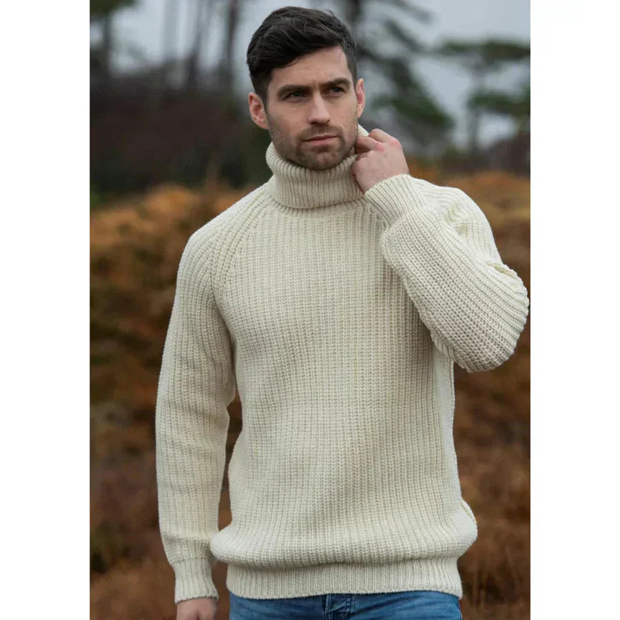 Warme Herren Pullover mit hohem Kragen Mivona