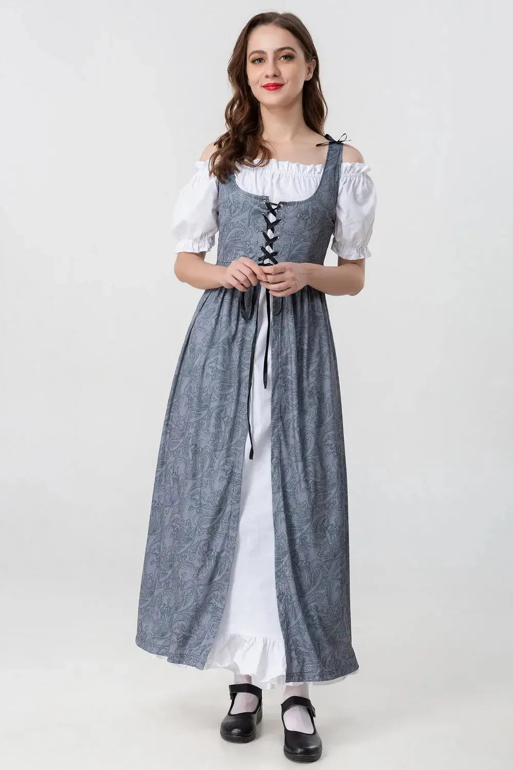 Mittelalterliches Kleid mit Königlichem Design für Frauen Mivona
