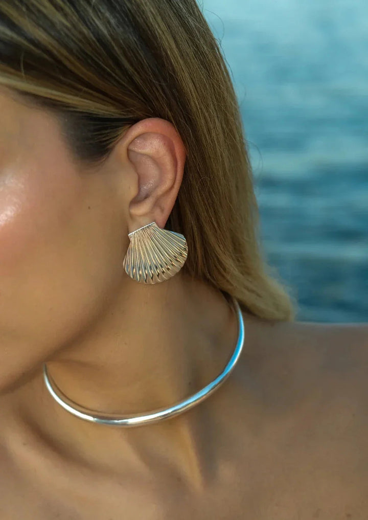 Muschel-Ohrstecker mit elegantem Design Für Frauen Mivona