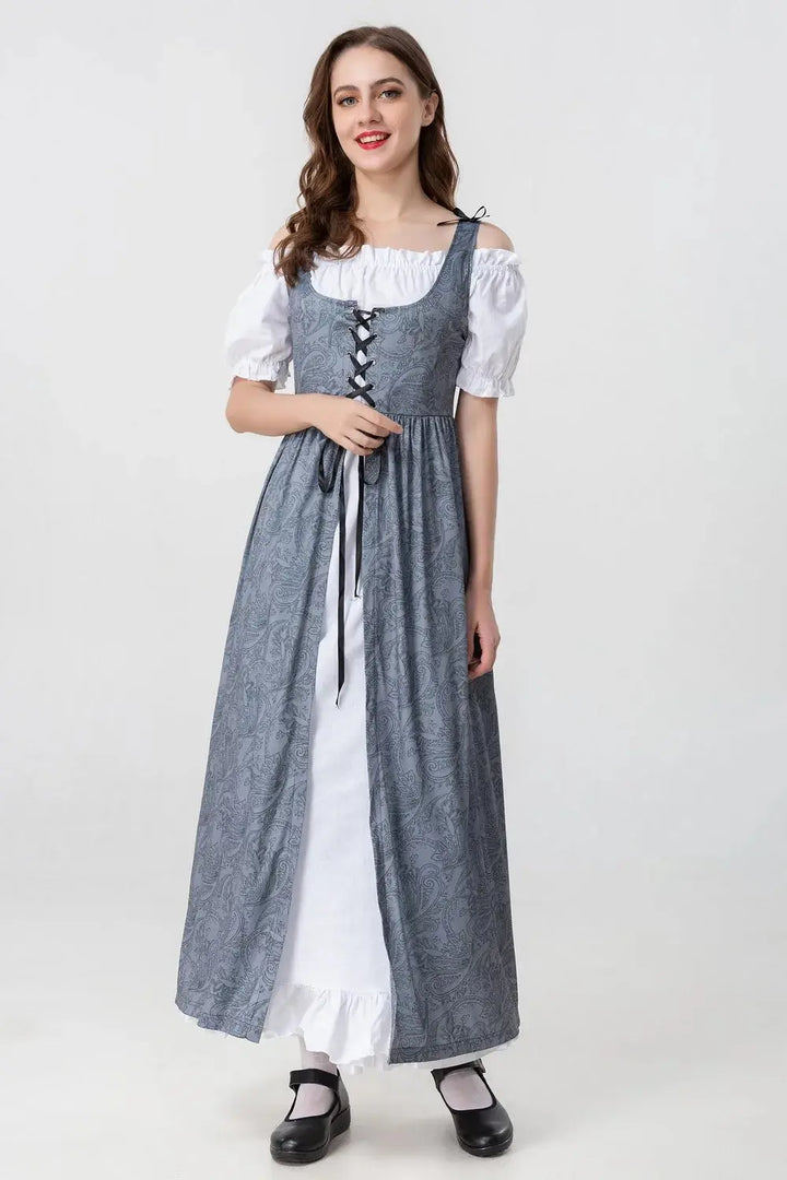 Mittelalterliches Kleid mit Königlichem Design für Frauen Mivona