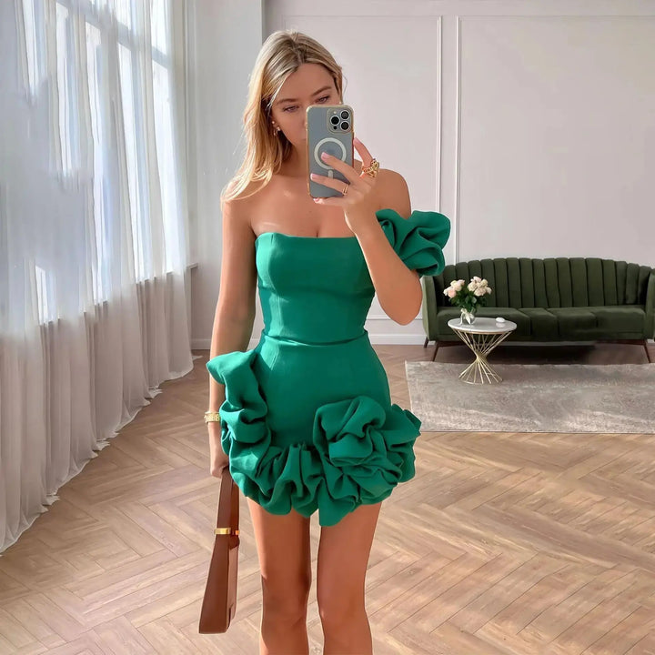 Mini Cocktailkleid mit romantischem Design und luxuriösem Stoff für Frauen Mivona