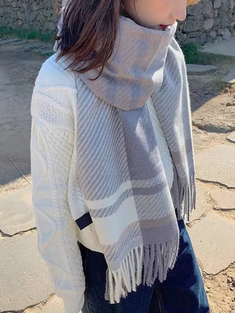 Vintage-Karomuster-Schal mit schickem Stil für Damen Mivona