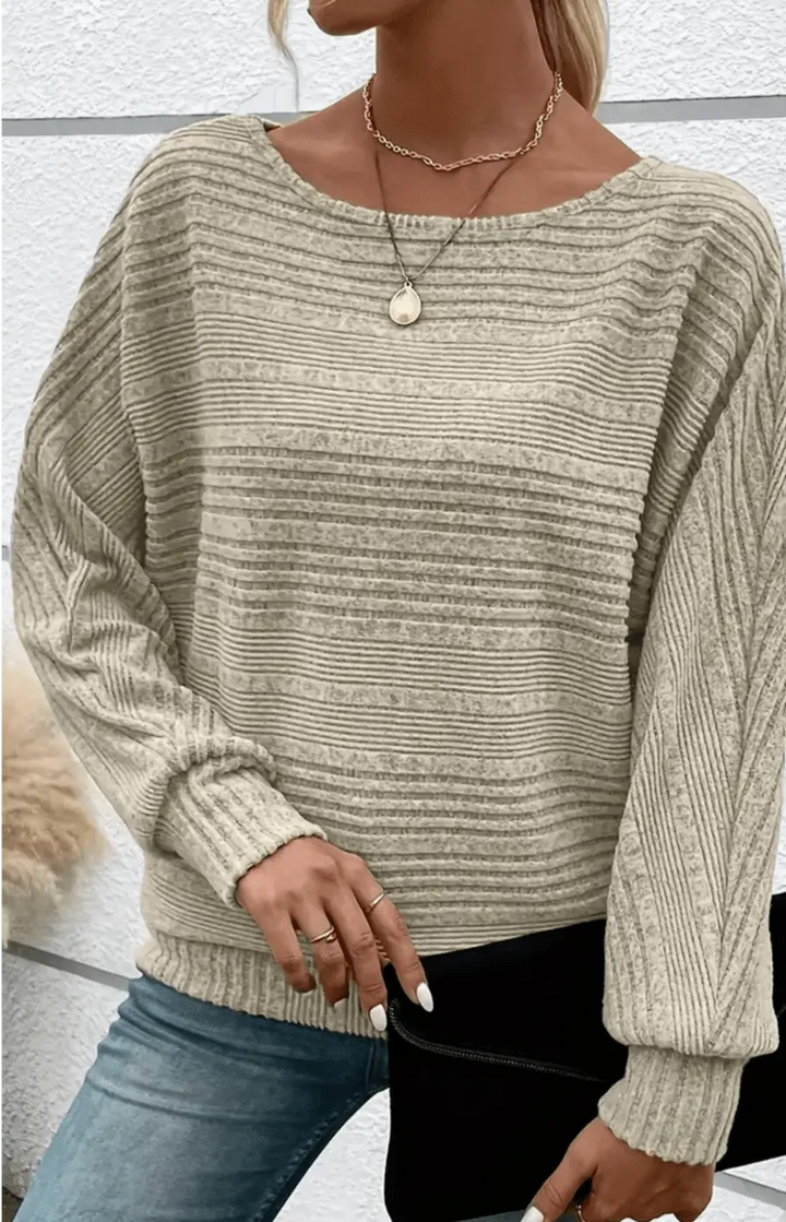 Gemütlicher Gestreifter Pullover Für Mühelosen Alltagsstil Für Frauen Mivona