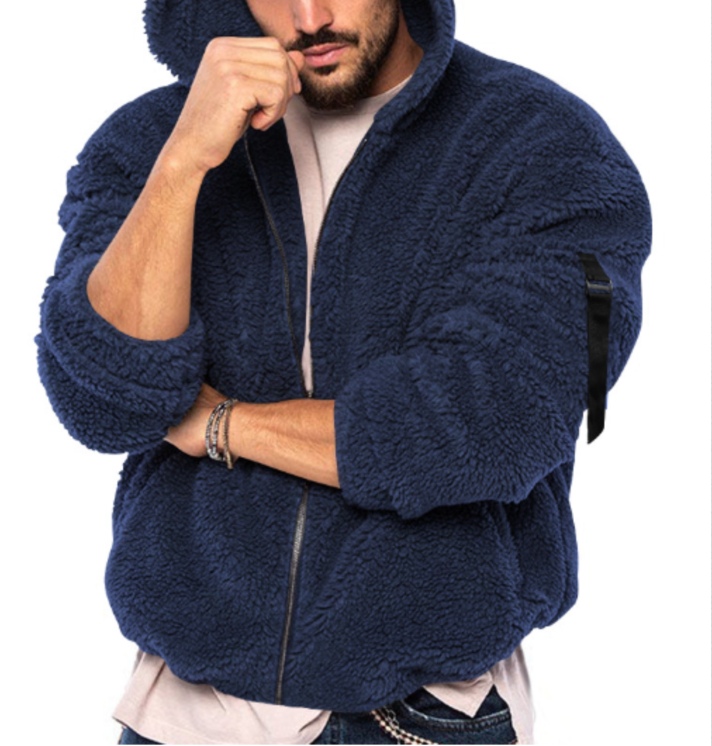 Fleece Zip Hoodie mit Lockerer Passform für Herren Mivona