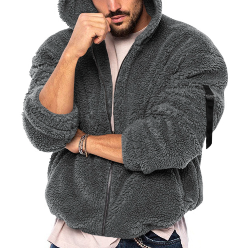 Fleece Zip Hoodie mit Lockerer Passform für Herren Mivona