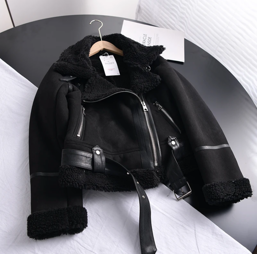 Aviator Jacke Sherpa Gefüttert Stylische Winterkleidung Damen