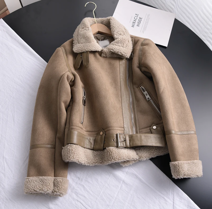 Aviator Jacke Sherpa Gefüttert Stylische Winterkleidung Damen