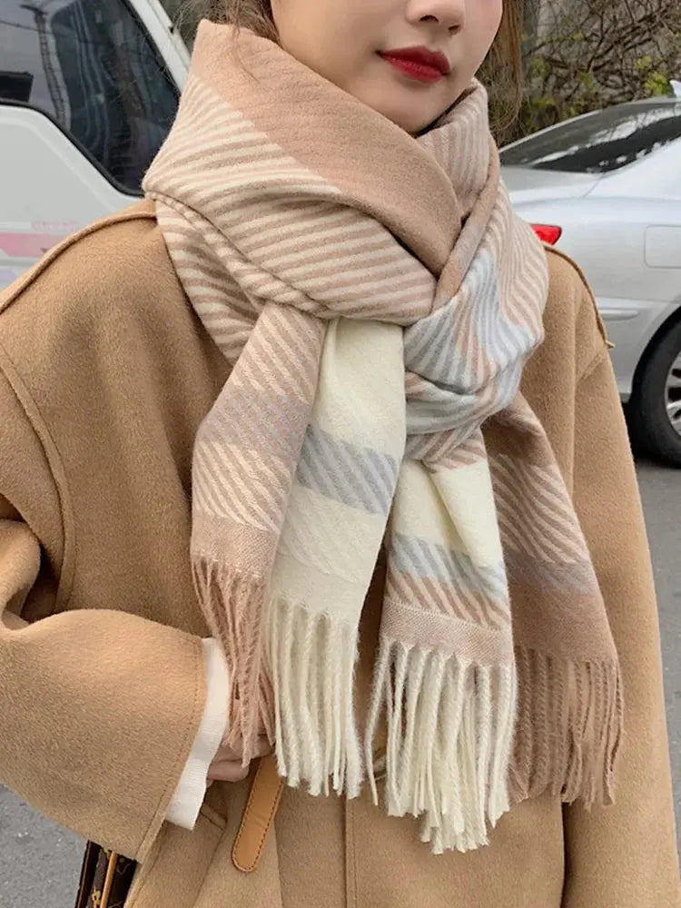Vintage-Karomuster-Schal mit schickem Stil für Damen Mivona