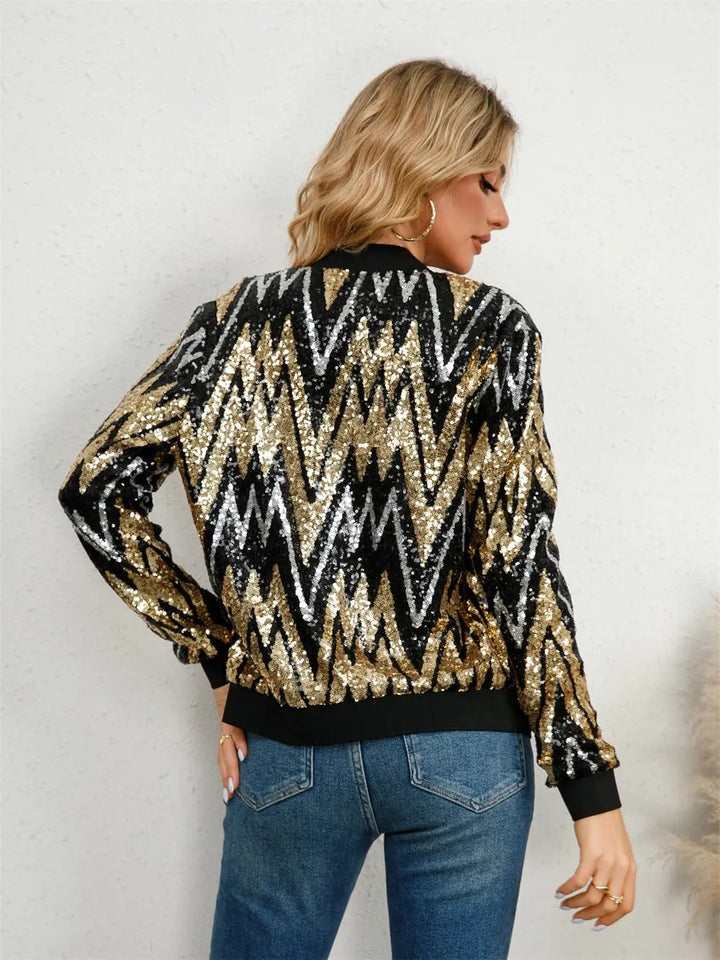 Blazer mit Paillettenbesatz und modernem Schnitt für Frauen Mivona
