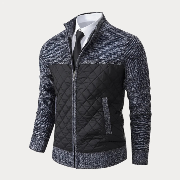 Stehkragen-Strickjacke für Herren Mivona