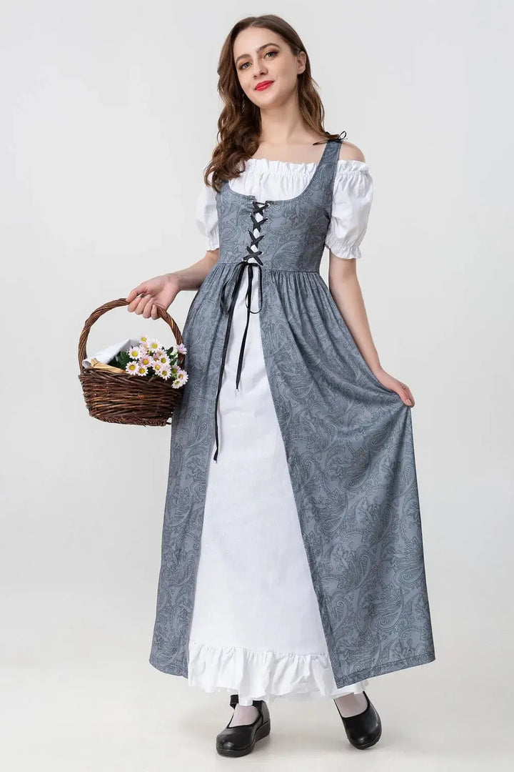 Mittelalterliches Kleid mit Königlichem Design für Frauen Mivona
