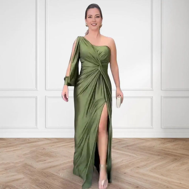 Elegantes One Shoulder Abendkleid mit Hohem Schlitz für Frauen Mivona
