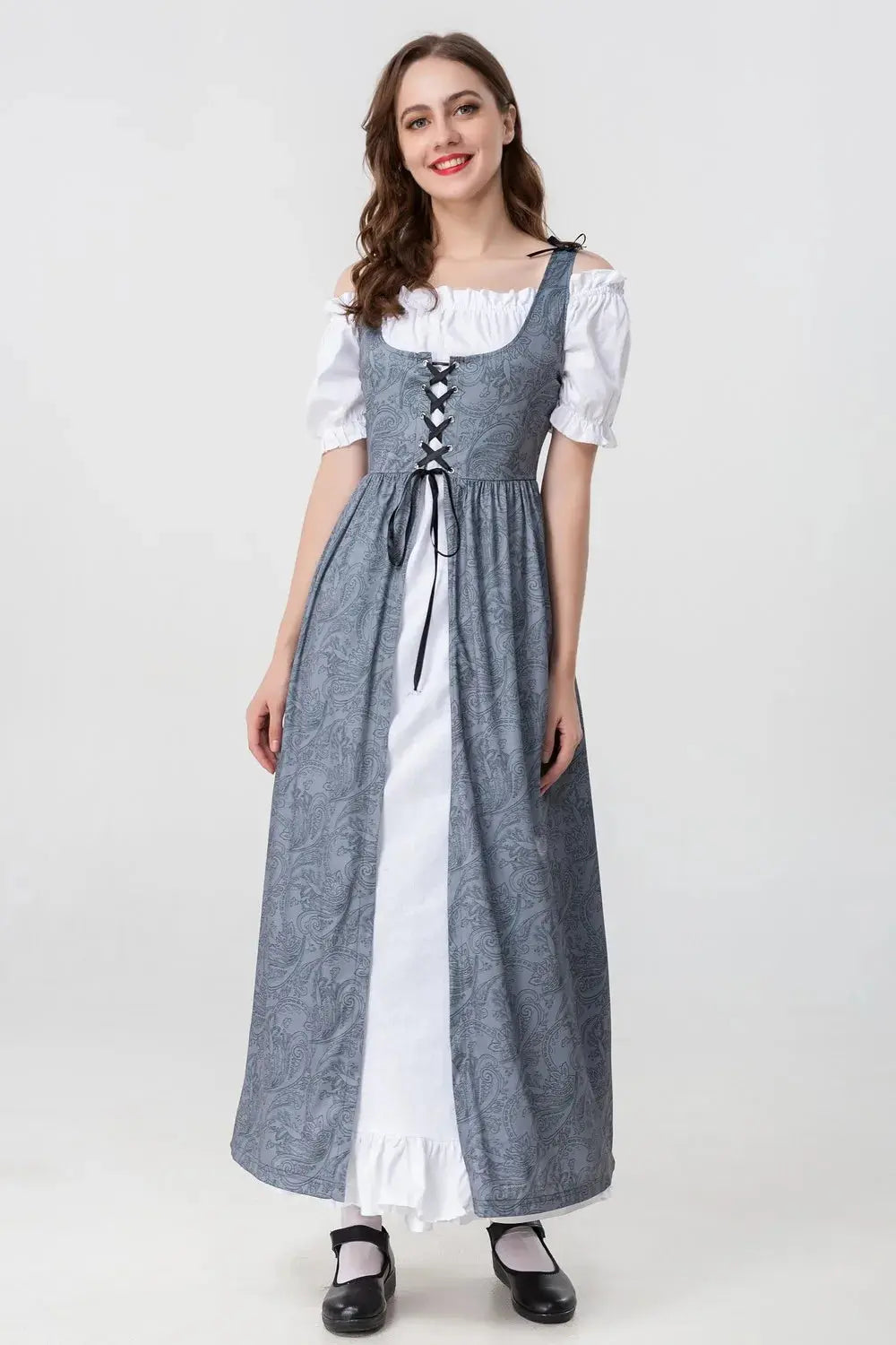 Mittelalterliches Kleid mit Königlichem Design für Frauen Mivona