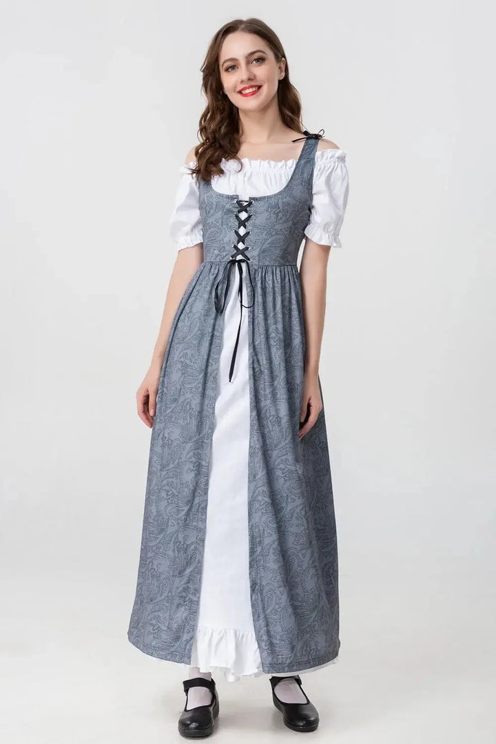 Mittelalterliches Kleid mit Königlichem Design für Frauen Mivona