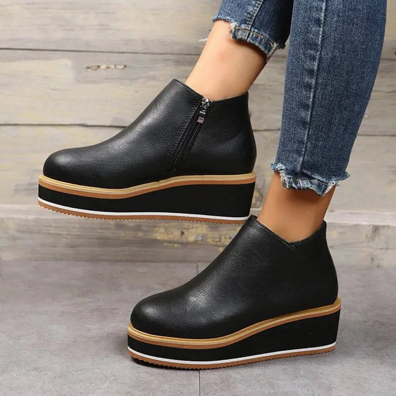 Stilvolle Plateau-Stiefeletten Für Frauen Mivona