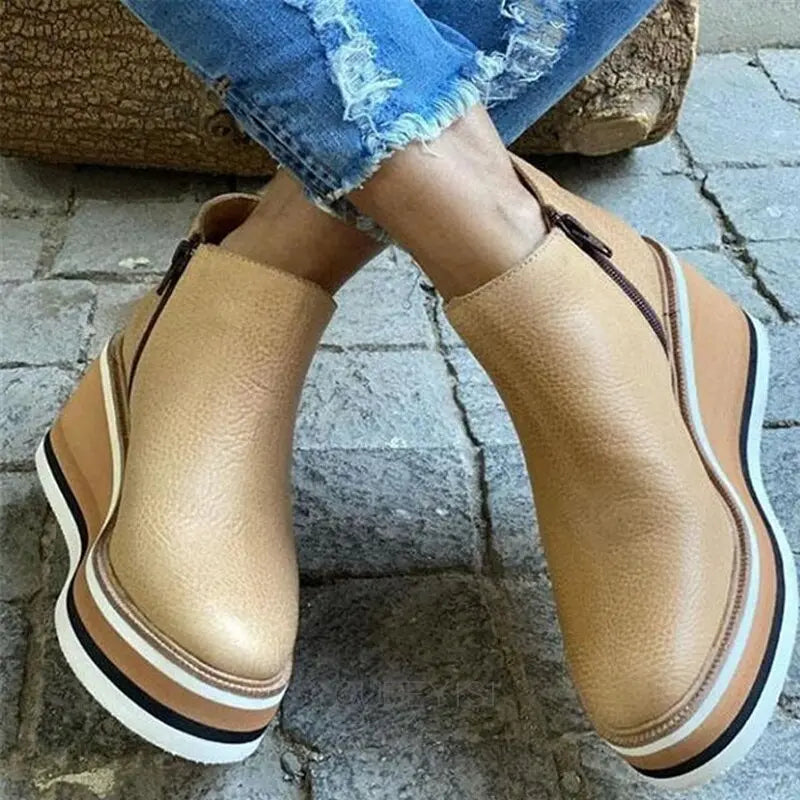 Stilvolle Plateau-Stiefeletten Für Frauen Mivona