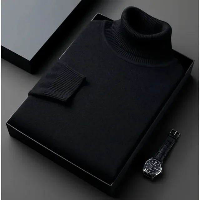 Heren Coltrui – Slim Fit Gebreide Trui met Lange Mouwen Mivona