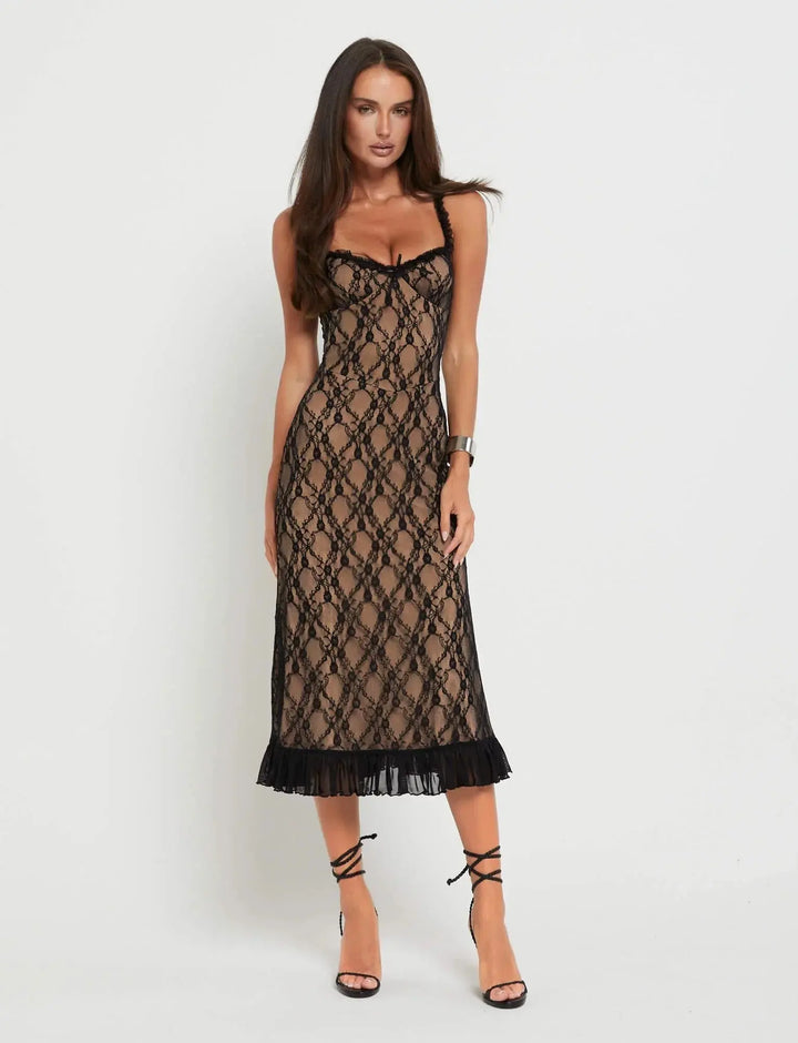 Maxikleid mit Struktur und eleganter Kontur für Frauen Mivona