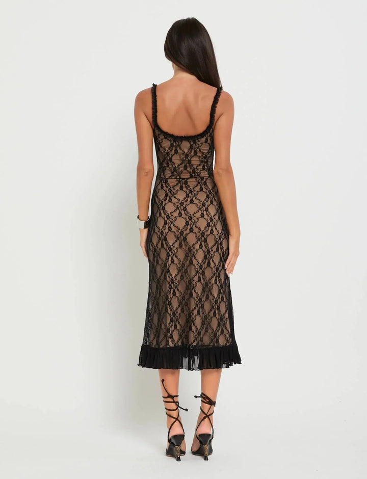 Maxikleid mit Struktur und eleganter Kontur für Frauen Mivona