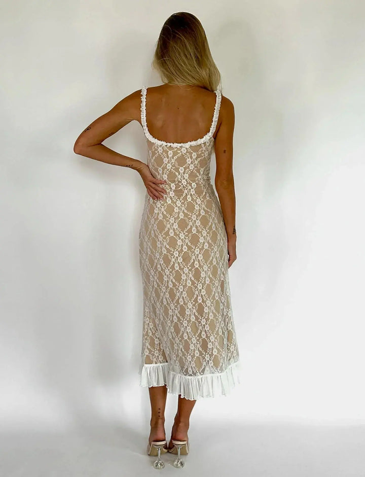 Maxikleid mit Struktur und eleganter Kontur für Frauen Mivona