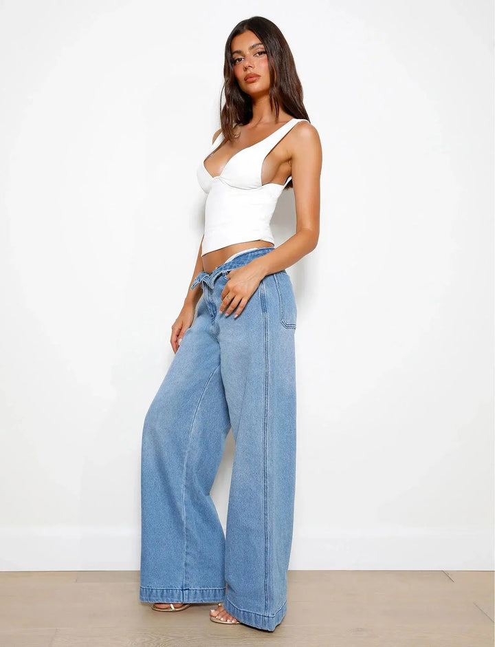 Lockere High Waisted Jeans für Frauen Mivona