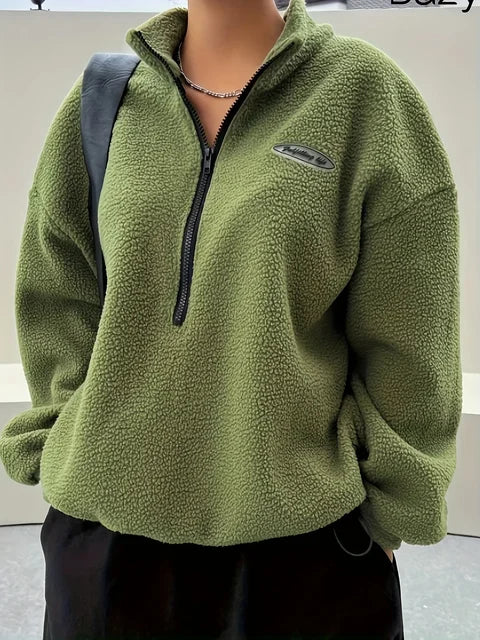 Stilvolles Pullover-Zipper-Sweatshirt Mit Kapuze Für Frauen Mivona