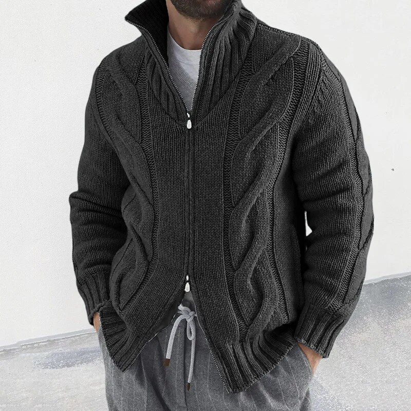Rollkragen-Strickjacke für Herren Mivona