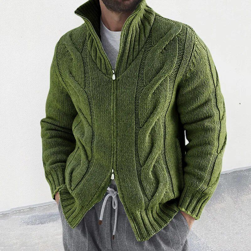 Rollkragen-Strickjacke für Herren Mivona