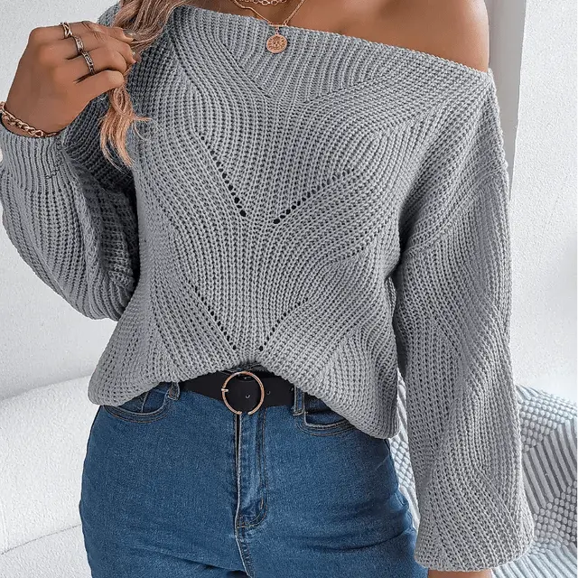 Trendiger Strickpullover Für Zeitgenössischen Komfort Für Frauen Mivona