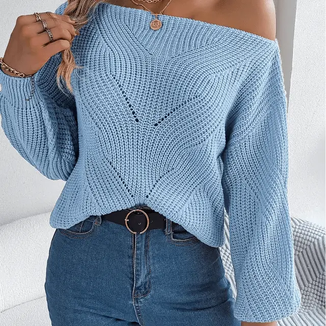 Trendiger Strickpullover Für Zeitgenössischen Komfort Für Frauen Mivona