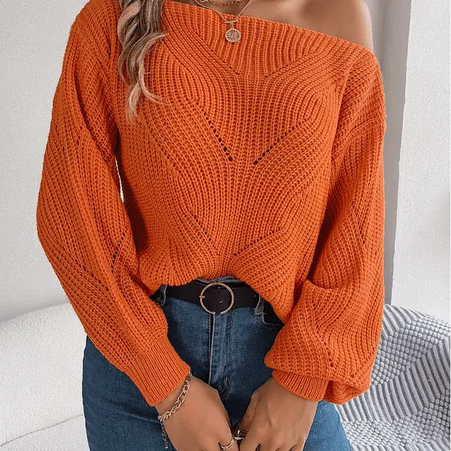 Trendiger Strickpullover Für Zeitgenössischen Komfort Für Frauen Mivona