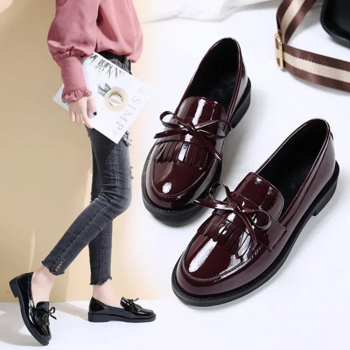 Leder-Loafers mit Quasten für Damen Mivona