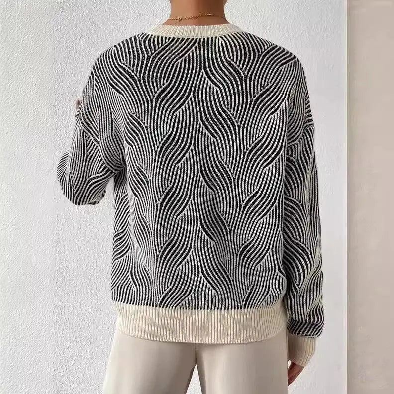 Gestrickter Pullover mit Hohem Kragen für Frauen Mivona