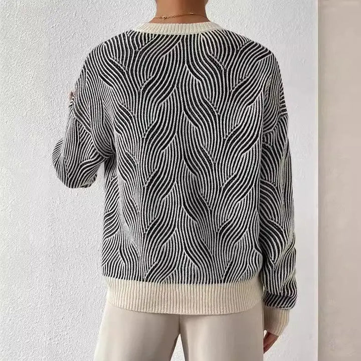 Gestrickter Pullover mit Hohem Kragen für Frauen Mivona