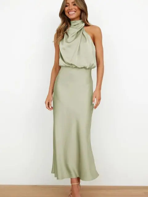 Satiniertes Neckholder Kleid mit eleganter Ausstrahlung für Frauen Mivona