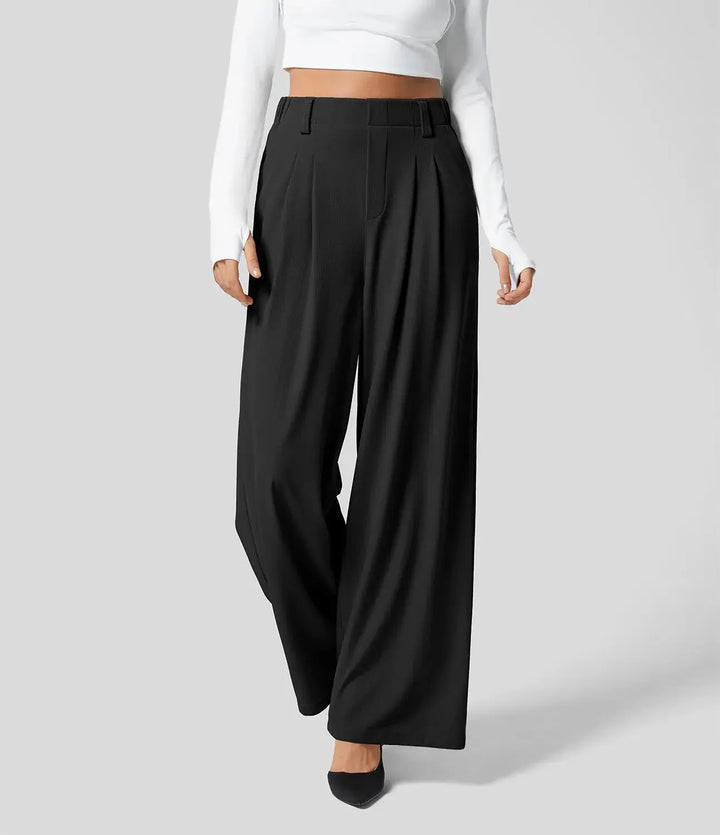 Schicke High Waist Weitbein Hose für Damen Mivona