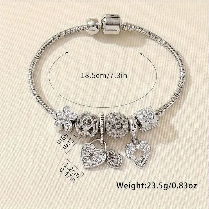 Modisches Armband mit Strasssteinen und Blumen für Damen Mivona