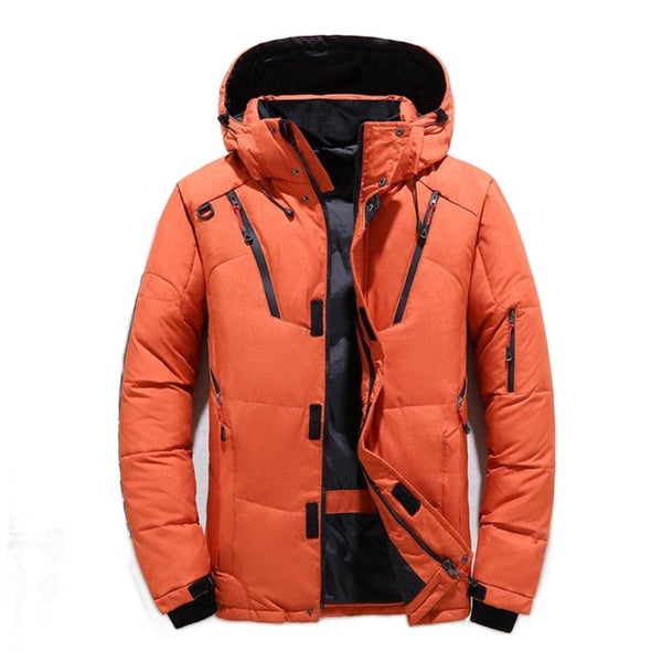 Herren Winterjacke Mit Kapuze Und Mehrtaschen Reißverschluss Design