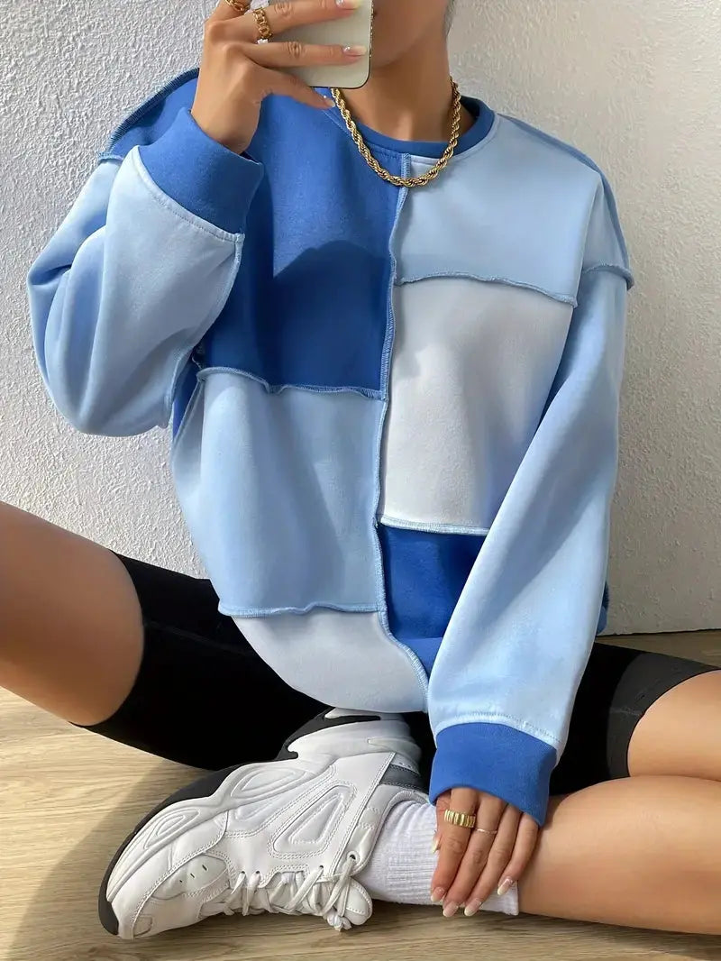 Color-Block-Sweatshirt mit Stylischer Passform für Damen Mivona