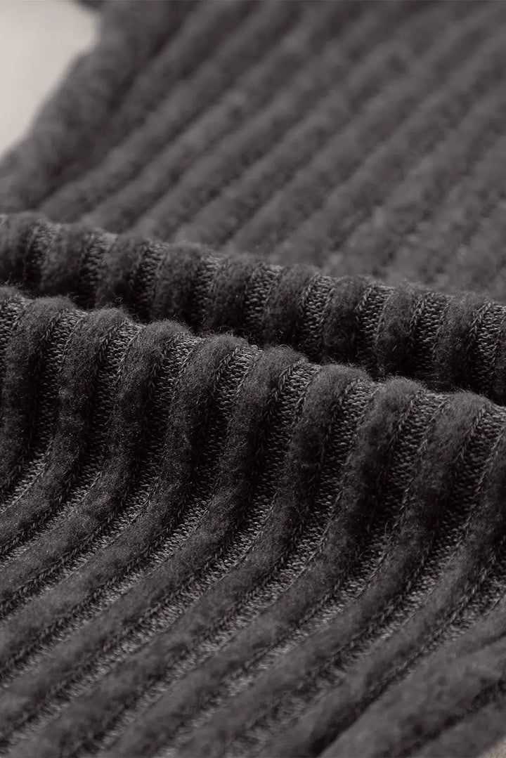 Dunkelgraue Strickleggings Mit Breitem Bund Für Frauen Mivona