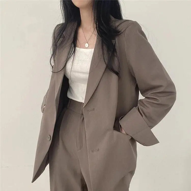 Elegantes Tailliertes Blazer und Gerade Hose Set Für Frauen Mivona