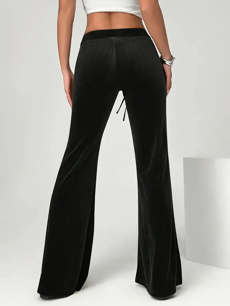 Elegante Weite Samthose mit fließendem Schnitt für Frauen Mivona