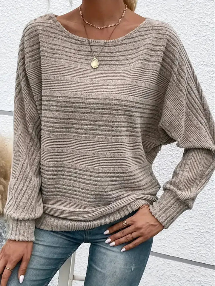 Gemütlicher Gestreifter Pullover Für Mühelosen Alltagsstil Für Frauen Mivona