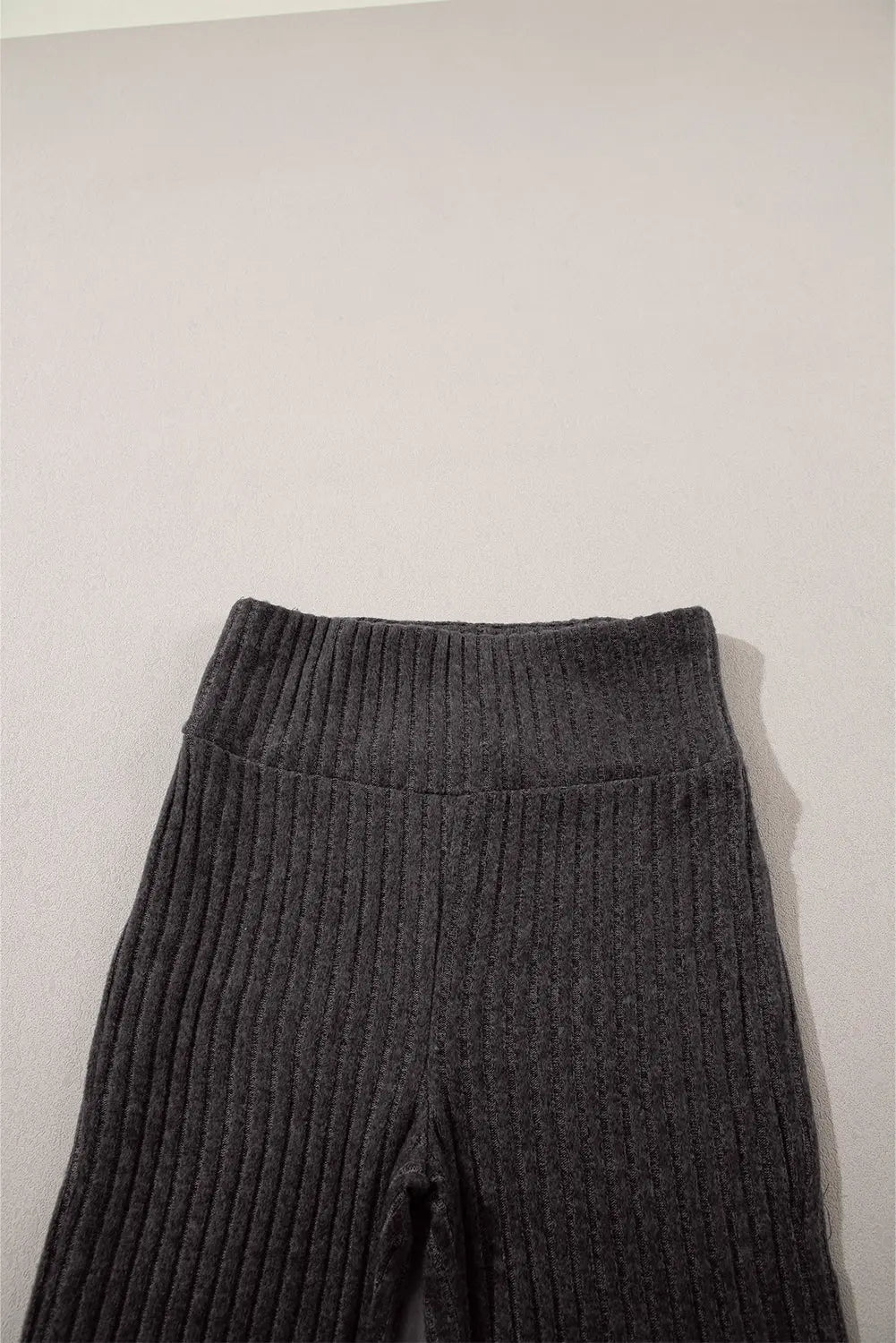 Dunkelgraue Strickleggings Mit Breitem Bund Für Frauen Mivona
